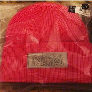 Billie Eilish pink beanie by MCM